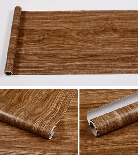 PoetryHome Revestimiento de vinilo autoadhesivo de madera marrón para estantes de cocina, baño, muebles, decoración de muebles, 17.7 x 117 pulgadas
