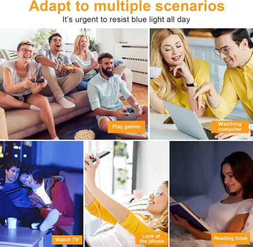 Miniatura 6 de Craebuer Lentes de luz azul, anteojos con filtro de luz azul, anteojos transparentes de lectura para computadora para mujeres y hombres