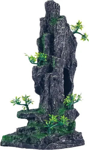 Miniatura 6 de Adornos Grandes para Acuario - Adorno de Acuario con Vista a la Montaña, Casa en el Árbol, Cueva, Puente, Resina, 10.24x9.45x5.12 pulgadas, C