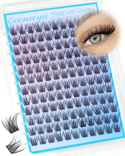 Miniatura 8 de Extensiones de pestañas en racimo con banda transparente, pestañas cortas y onduladas C, extensiones de pestañas naturales en racimo, pestañas