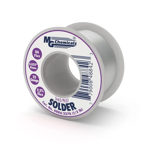 Miniatura 5 de MG Chemicals - 4884-454G 63/37 Soldadura con núcleo de colofonia, 0.025" de diámetro, carrete de 1 lb