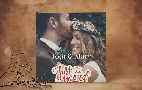 Miniatura 2 de Impresión de fotos personalizada sobre lienzo, arte de pared personalizado para decoración del hogar, ideal para familiares, amigos, bodas