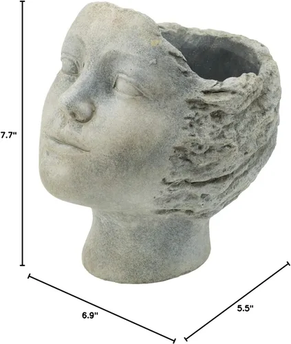 Miniatura 10 de A&B Home Profile Head - Maceta para exteriores, 8 pulgadas, acabado gris
