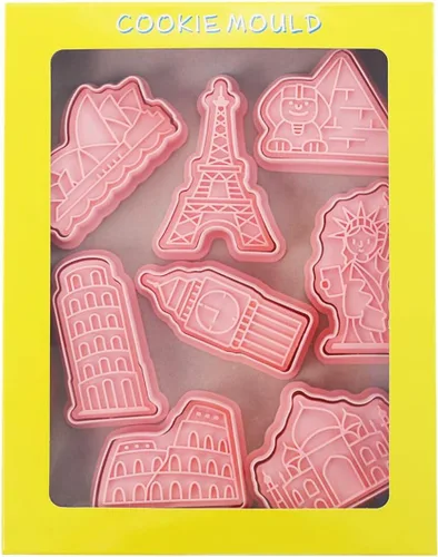 Miniatura 3 de 8 Piezas Moldes de Galletas de la Estatua de la Libertad para Hornear Moldes de Galletas, Prensa Torre Eiffel, Juego de Moldes de Galletas