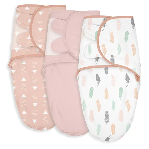 Sacos de Dormir Orgánicos para Bebé, Paquete de 3 Arrullos para Recién Nacidos Artículos Esenciales para Bebés, Infantil 0-3 Meses, 100% Algodón