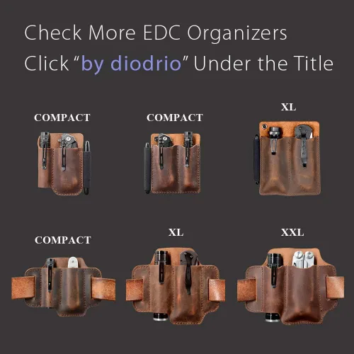 Miniatura 6 de Organizador de bolsillo de cuero EDC, funda deslizante de bolsillo, funda para cuchillo de bolsillo, portador EDC, con asa para bolígrafo