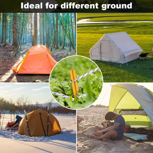 Miniatura 7 de Paquete de 12 estacas para tienda de campaña, estacas de aluminio 7075 para camping, estacas ligeras para tienda de campaña de servicio pesado