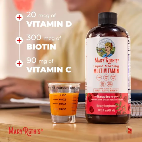Miniatura 7 de Multivitamínico para mujeres, hombres y niños, vitaminas líquidas de suplemento de apoyo inmunológico y energético. Impulsor de belleza, vegano, sin