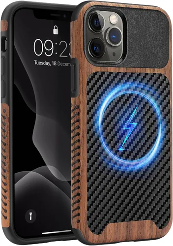 Miniatura 33 de Funda magnética ZZDZZ compatible con iPhone 14 Plus [Compatible con Magsafe] Diseño de cuero premium TPU híbrido a prueba de golpes (Negro)