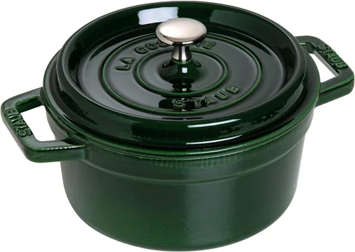 Staub olla de hierro cocotte redonda de 6-1/4 cuartos de galón, Albahaca