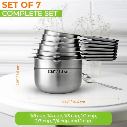 Miniatura 5 de Vasos medidores magnéticos de acero inoxidable Spring Chef, patentados, herramientas de cocina con marcas fáciles de leer para medir ingredientes