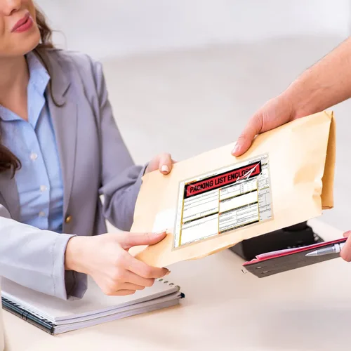 Miniatura 3 de 1000 bolsas para sobres de embalaje, transparentes autoadhesivas, fundas impermeables para listas de embalaje, sobres, bolsillos, carga superior