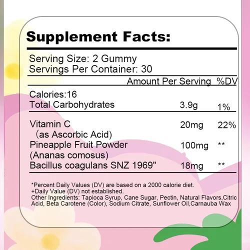 Miniatura 9 de Gomitas de equilibrio femenino para mujeres, probióticos, vitamina C, fruta de piña, apoya la salud vaginal, el equilibrio del pH para las mujeres