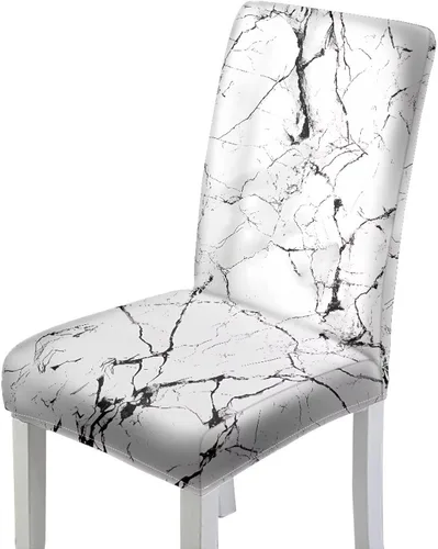 Miniatura 13 de HUGS IDEA Christmas Seat Covers for Dining Room Chairs Set of 6 Music Notes Stretch Chair Slipcovers Protector Removable and Washable Kitchen Dining