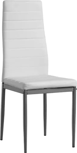 Miniatura 5 de Juego de 4 sillas de comedor para comedor, sillas de cocina modernas con patas de metal y cojín tapizado de piel sintética para comedor y cocina