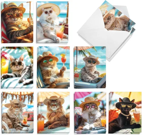 The Best Card Company Juego de 20 tarjetas de notas en blanco surtidos para todas las ocasiones, 4 x 5.12 pulgadas con sobres para hombres, mujeres