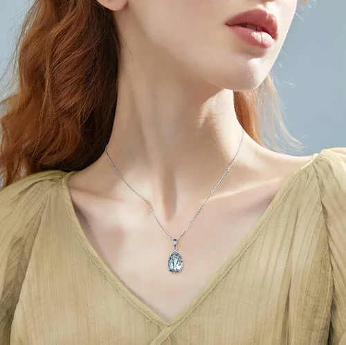 Miniatura 69 de ONEFINITY Collar de plata de ley 925 con diseño de árbol de la vida con colgante de nudo celta de concha de abulón para mujer