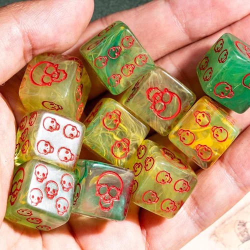Miniatura 18 de Juego de 10 dados D6 de 16 mm, juego de dados blancos de 6 lados para juegos de mesa RPG A-white