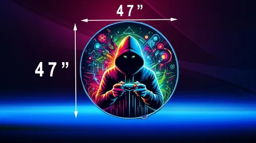 Miniatura 6 de Tapete circular para silla de juegos, luces RGB para juegos (gamer, 47 pulgadas), cancelación de ruido, antideslizante, tapete de suelo para Jugador