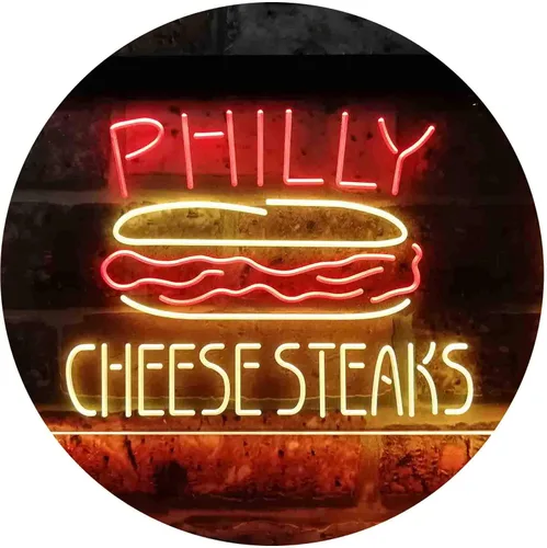 Miniatura 14 de ADVPRO Philly Cheese Steaks Café - Letrero de neón LED de doble color, azul y rojo, 24 x 16 pulgadas st6s64-i3850-br
