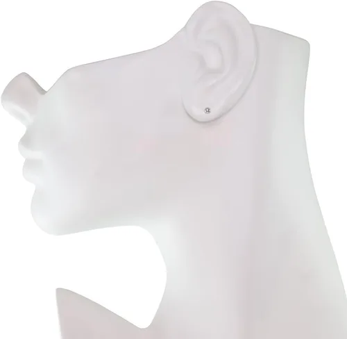 Miniatura 14 de Honolulu Jewelry Company Aretes de bola redonda pulida de plata de ley prémium con respaldo de 0.197 in, 0.079 in - 0.394 in