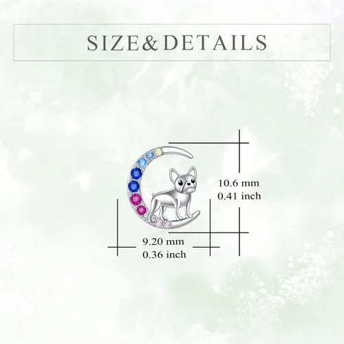 Miniatura 4 de YFN Aretes de tuerca de plata de ley con diseño de luna y animales lindos para mujeres y niñas