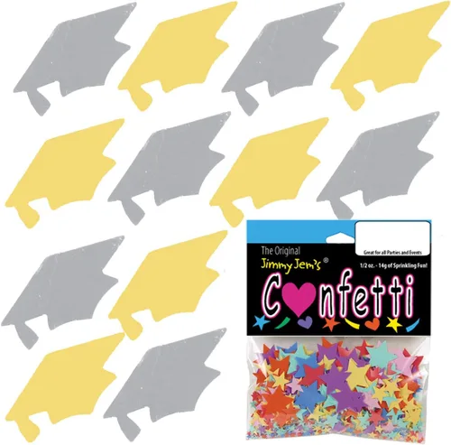 Miniatura 17 de Confetti Grad Cap Negro, Azul Marino Combo - 2 bolsas de media onza (1 oz)