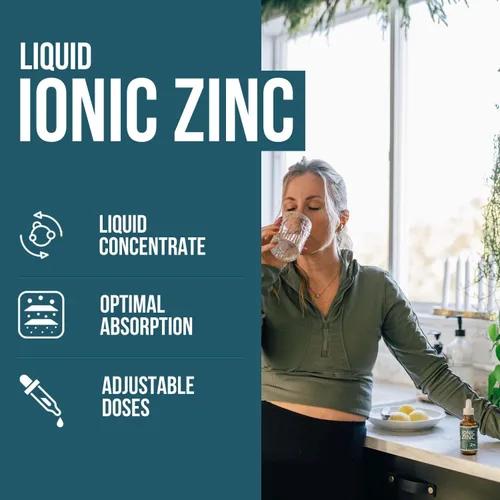 Miniatura 2 de Zinc líquido iónico – Suministro de 8 meses, dosis ajustables para toda la familia – Forma de sulfato de zinc, vegano, botella de vidrio