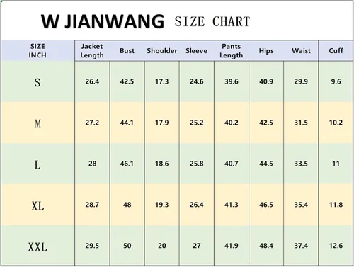 Miniatura 6 de W JIANWANG Conjunto deportivo de manga larga con cremallera completa para hombre, conjuntos de pantalones y chaquetas activas de 2 piezas