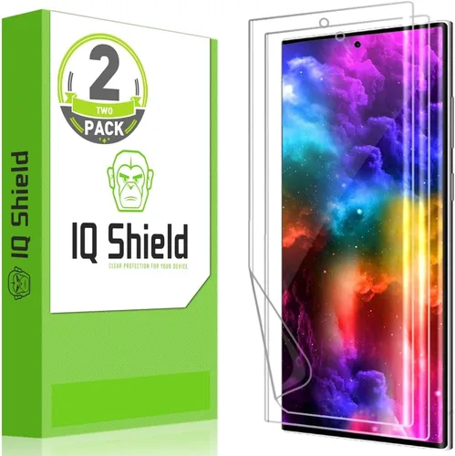 IQShield Paquete de 2 protectores de pantalla para Galaxy S22 Ultra de 6.8 pulgadas: película de TPU transparente, instalación sin burbujas,