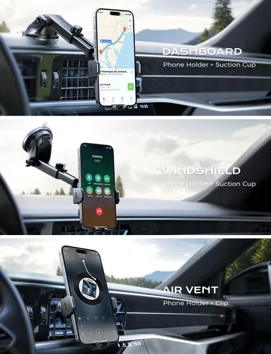 Miniatura 3 de Cargador de Coche Inalámbrico, Carga Rápida de 15W, Cargador de Coche con Abrazadera Automática, Soporte de Teléfono para Coche Compatible