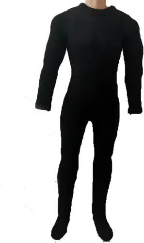 Ropa de figura masculina a escala 1/6, overol de manga larga, overol de tela para figura de acción de 12 pulgadas, ropa de muñeca (negro)
