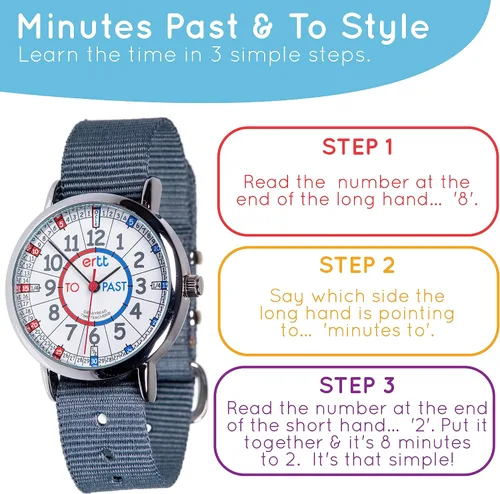Miniatura 3 de EasyRead Time Teacher Kids Watch - Girls & Boys Watches for Kids - Analog Teaching Watch for Kids - Learn to Tell The Time Childrens Watch - 3 Step