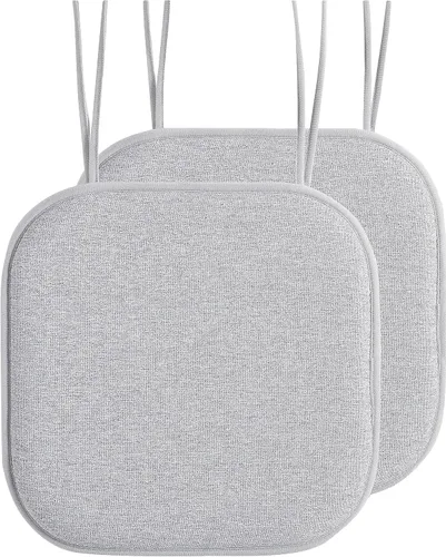 Miniatura 49 de Elegant Comfort Fundas de cojín para silla con lazos y parte trasera de goma antideslizante, espuma viscoelástica gruesa, almohadilla de cojín