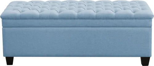 Miniatura 11 de WUTUTUEE Banco Otomán de Almacenamiento de Tela de 51", Banco Otomán de Almacenamiento Rectangular Tapizado Acolchado para Pie de Cama, Banco