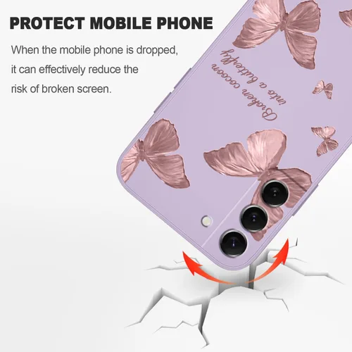 Miniatura 4 de LEECG para Samsung Galaxy S22 Plus, funda de silicona suave con diseños de flores de moda, protector contra caídas y antihuellas para Samsung S22