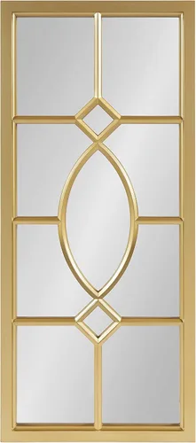 Espejo de pared estilo ventana (13 x 30 pulgadas), color bronce oscuro, ventana rústica, decoración de pared de Kate and Laurel Cassat Dorado
