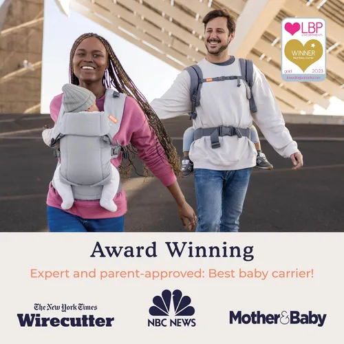 Miniatura 3 de Beco Gemini Portabebés desde Recién Nacido hasta Niño Pequeño - Portabebés Ergonómico Certificado para Bebés y Niños de 7-35 libras - Forma M, Gris