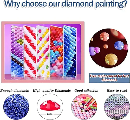 Miniatura 5 de RYMILIE Kits de Pintura de Diamantes para Adultos - Flores de Mariposa Kits de Arte de Diamantes 5D DIY Taladro Completo Pinturas de Puntos