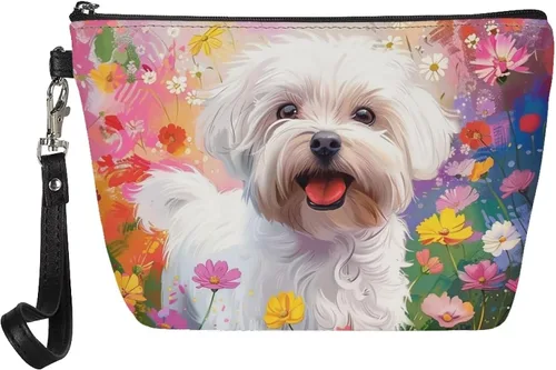 Miniatura 14 de Upetstory Bolsa de maquillaje de animales, bolso pequeño de cuero para cosméticos de viaje para niñas y mujeres, bolso de mano para lápiz labial