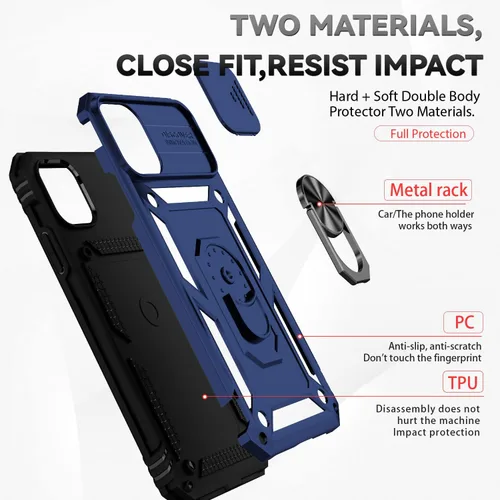 Miniatura 7 de Funda magnética compatible con iPhone 11 de 6.1 pulgadas, funda magnética para iPhone 11 con cubierta de cámara y soporte de grado militar, a prueba