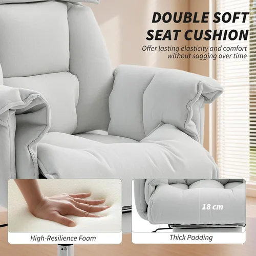 Miniatura 5 de HOMCOM Silla de oficina ejecutiva cómoda con reposapiés, silla giratoria reclinable de escritorio para computadora con respaldo alto plegable, cojín