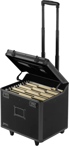 Miniatura 15 de Vaultz Caja de almacenamiento portátil de archivos con asa, 14.5 x 17.5 x 15.5 pulgadas, caja de seguridad móvil tamaño carta/legal, gabinete