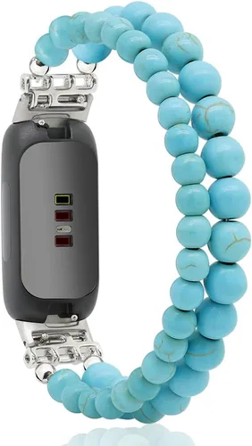 Miniatura 12 de C&L Accessories Brazaletes compatibles con Fitbit Inspire 3 para mujeres, pulsera con cuentas, correa de reemplazo ajustable con gemas