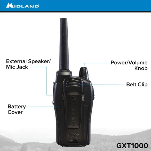 Miniatura 4 de Midland GXT1000VP4 Radio bidireccional GMRS de 50 canales – Walkie Talkie de hasta 36 millas – Negro/Plata (paquete de 4)