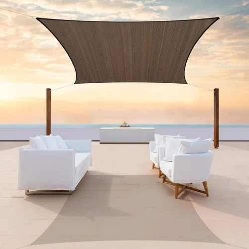 ColourTree - Toldo personalizable de tamaño personalizado de 6 x 6 pies, color marrón, tipo vela, con bloqueo UV, UPF50, rectangular, estándar