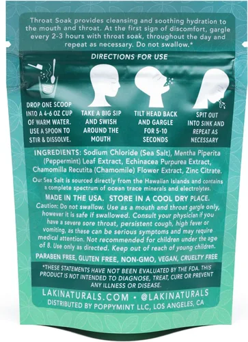 Miniatura 3 de Laki Naturals Bolsa para remojar la garganta de equinácea y menta con cucharada