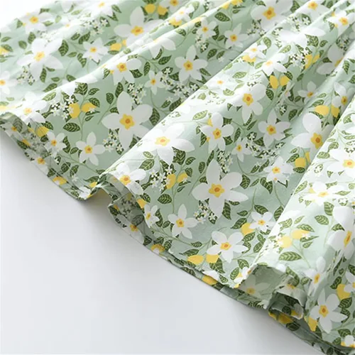 Miniatura 7 de Lethez Vestido de bebé para niñas pequeñas, vestido con botones, floral, sin mangas, con volantes
