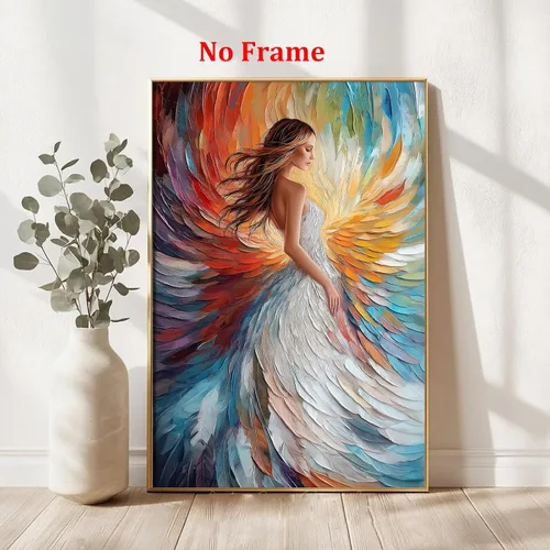 Miniatura 4 de Arte de pared de plumas abstractas, pintura de retrato de mujer, pósteres franceses vintage, pintura de mujeres victorianas, obra de arte de niña