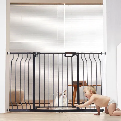 Miniatura 12 de VEVOR - Puerta de bebé extra ancha de 29.5-46" para escaleras, puerta de cierre automático para perros para la casa, puertas para mascotas de fácil